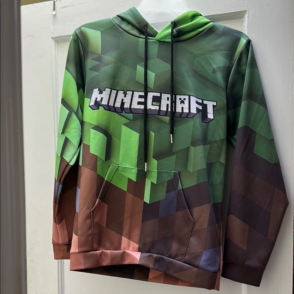 Minecraft Kids Hoodie - Green and Brown